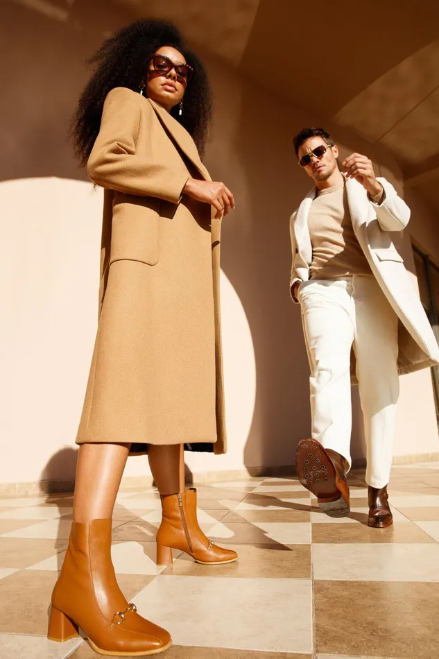 Women The Bukres Tan Leather Block Heel Mid Calf Boot Vinci Leather Best Sellers