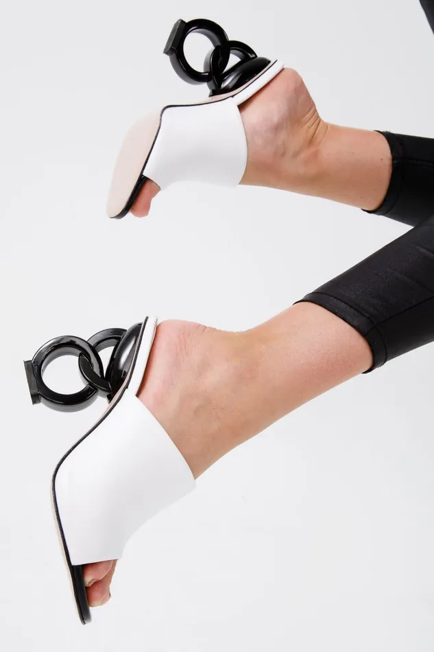 Women The Cymmer White Leather Sandal Vinci Leather Sandals
