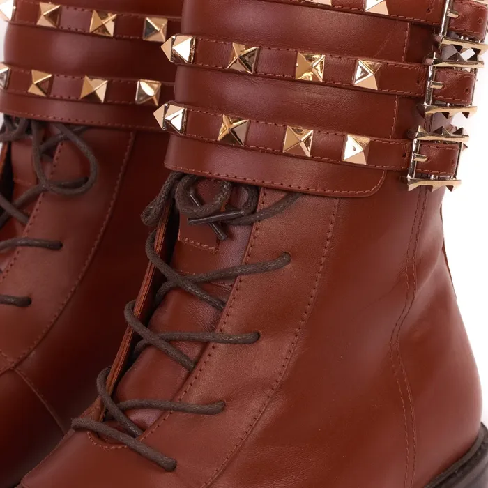 Women The Doncaster Brown Leather LaceUp Mid Calf Boot With A Side Zi Vinci Leather Boots and Booties