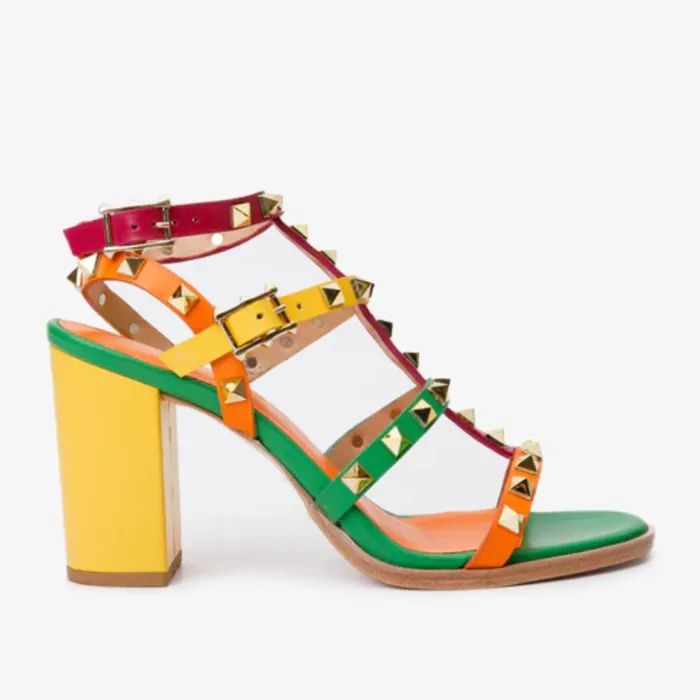 Women The Nejapa Block Heel Multicolor Leather Sandal Vinci Leather Best Sellers