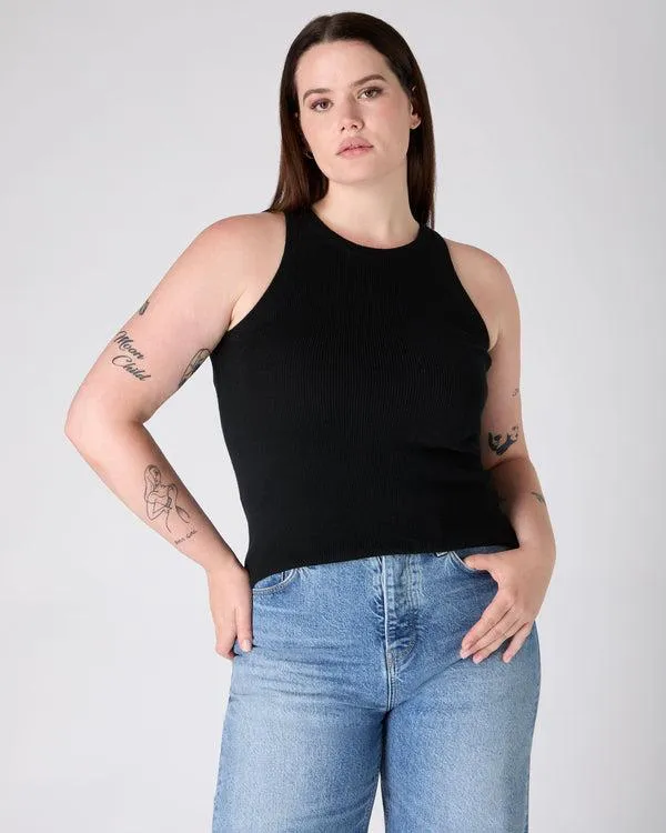 Women The Peony Lim Racer TankIn Black Black NPeal Tops and Tshirts