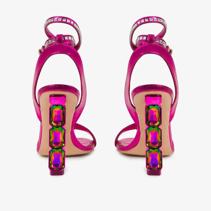 Women The Torola Fuchsia Stony Heel Leather Sandal Vinci Leather Sandals