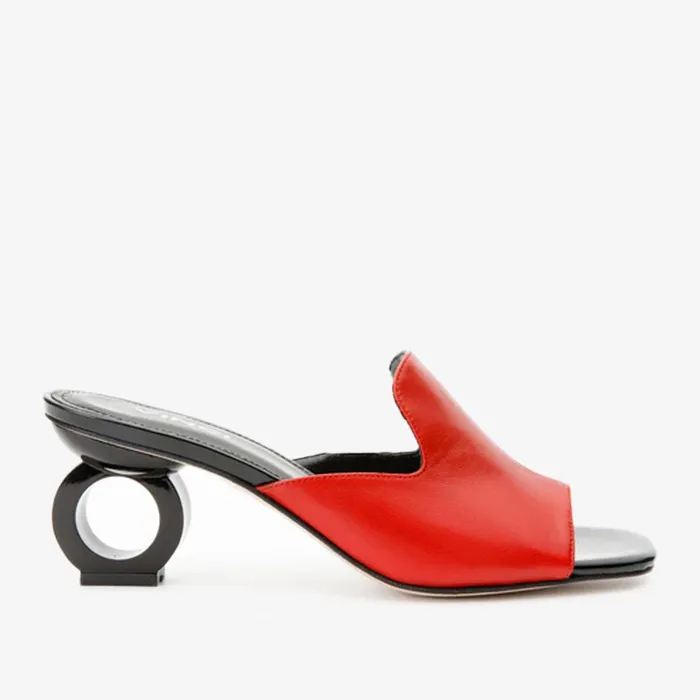 Women The Tory Red Leather Sandal Vinci Leather Sandals