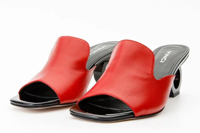 Women The Tory Red Leather Sandal Vinci Leather Sandals