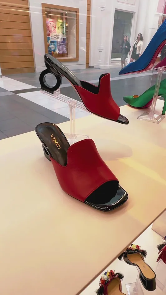 Women The Tory Red Leather Sandal Vinci Leather Sandals