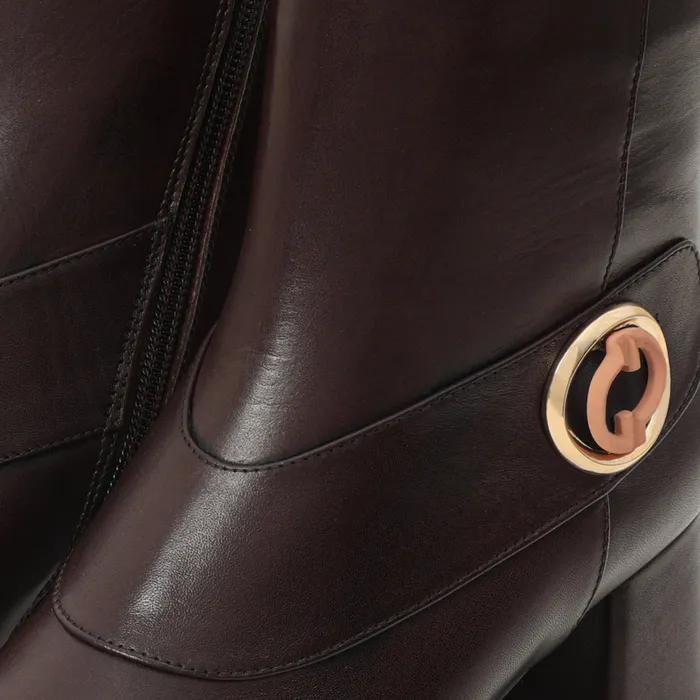 Women The Windsor Brown Leather Block Heel Boot Vinci Leather Best Sellers