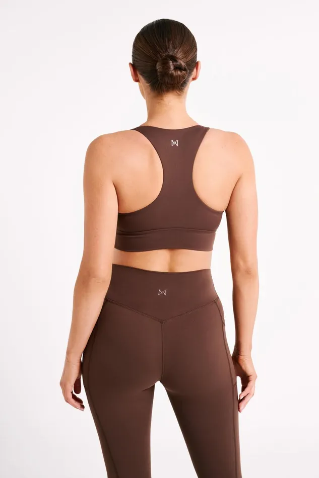 Women Thea Racerback Crop Top 8211 Dark Chocolate Darkchocolate Meshki Activewear