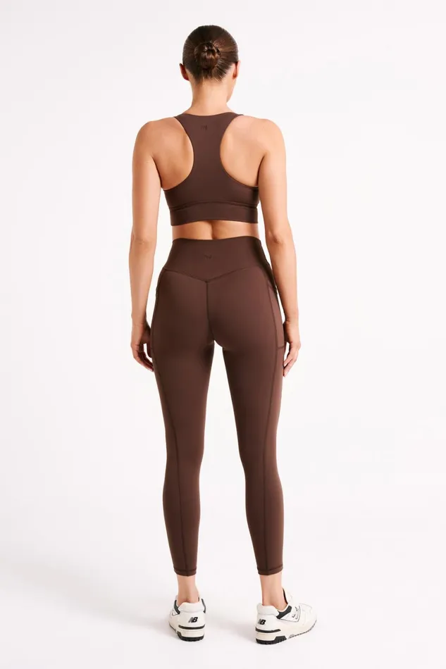 Women Thea Racerback Crop Top 8211 Dark Chocolate Darkchocolate Meshki Activewear