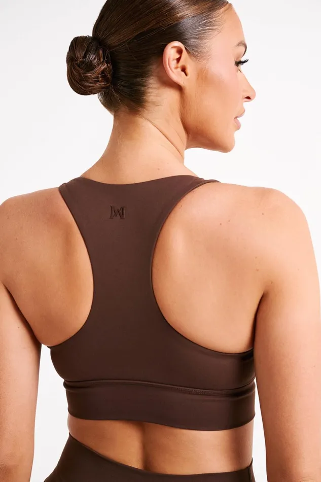 Women Thea Racerback Crop Top 8211 Dark Chocolate Darkchocolate Meshki Activewear
