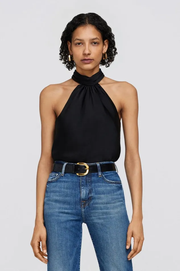 Women Thea Top Black Jonathan Simkhai Tops and Bodysuits