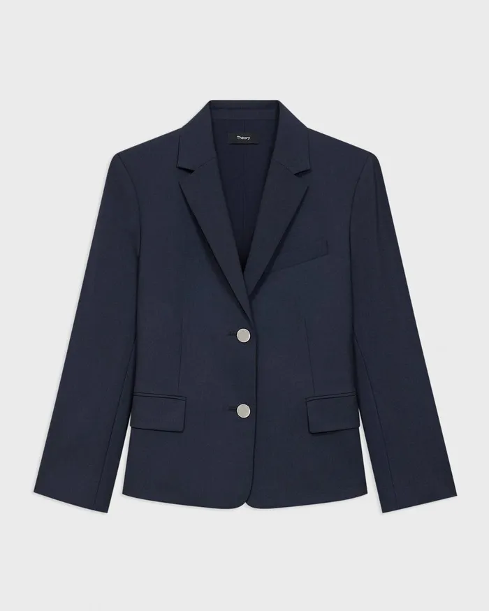 Women Theory Blazers Jackets Boxy Blazer In Good Wool Nocturne Navy
