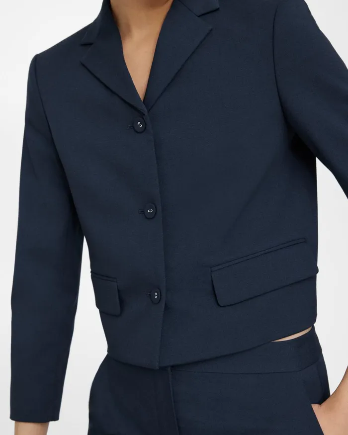 Women Theory Blazers Jackets Cropped Jacket In Textured Gabardine Baltic