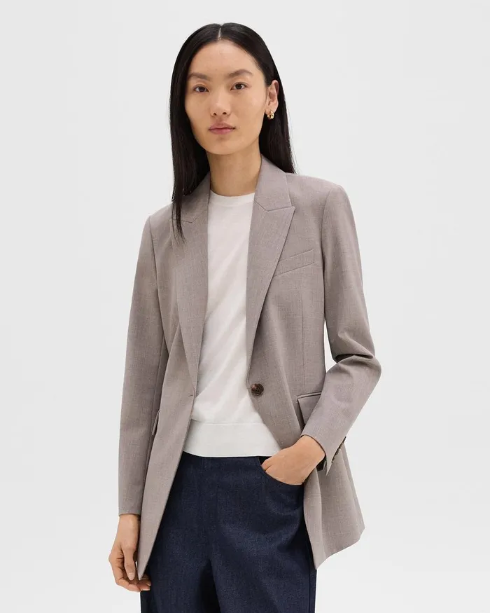 Women Theory Blazers Jackets Etiennette Blazer In Good Wool Cinder Melange