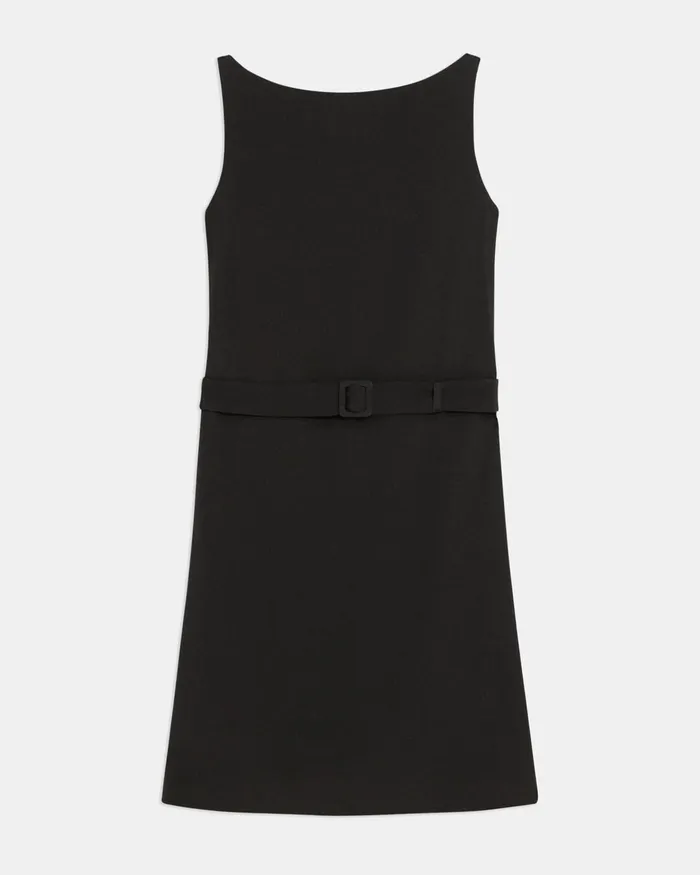 Women Theory Dresses Belted Sheath Dress In Viscose Black