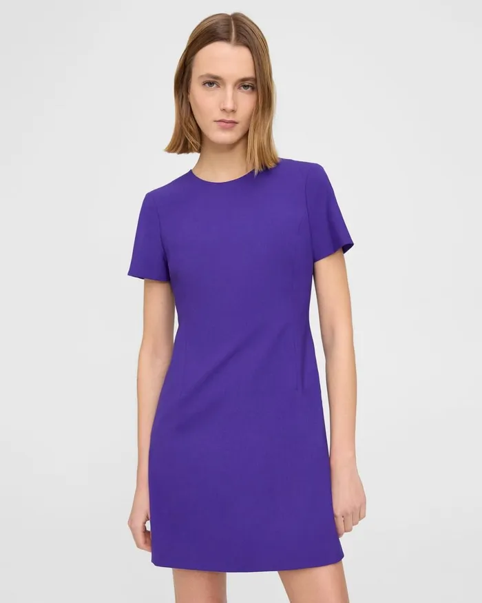 Women Theory Dresses Sheath Dress In Good Wool Blue Iris