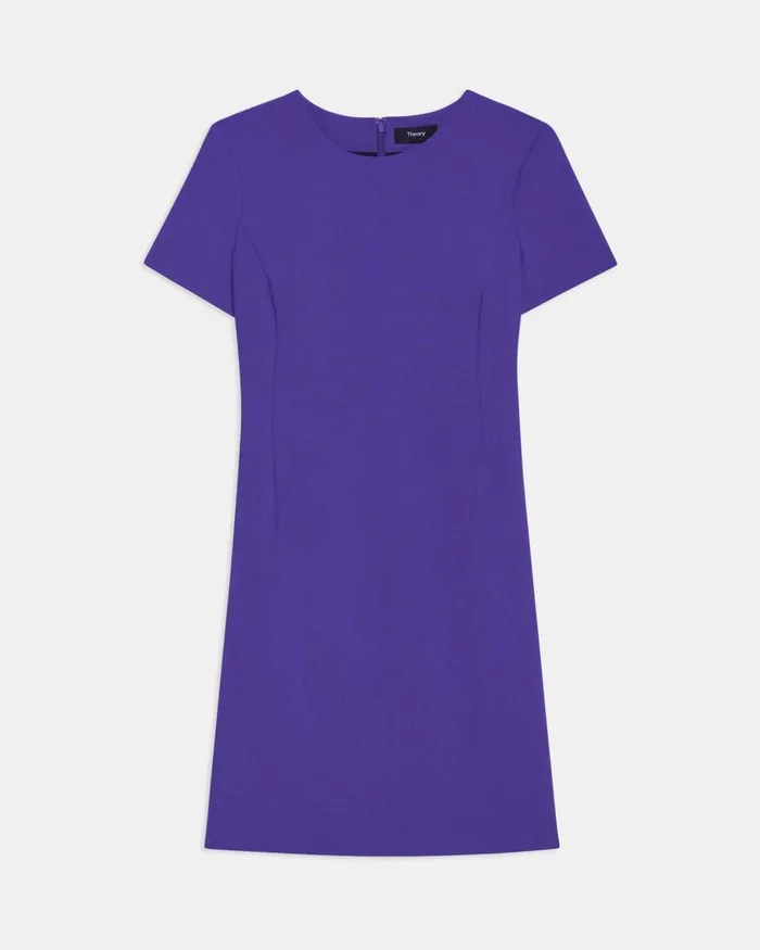Women Theory Dresses Sheath Dress In Good Wool Blue Iris