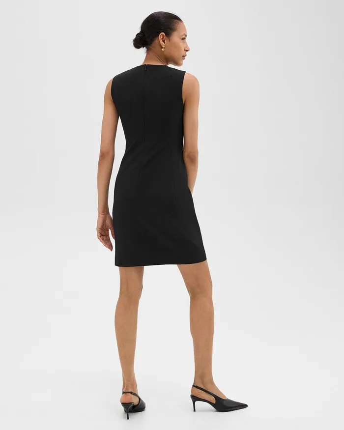 Women Theory Dresses Sleeveless Fitted Dress In Good Wool Black