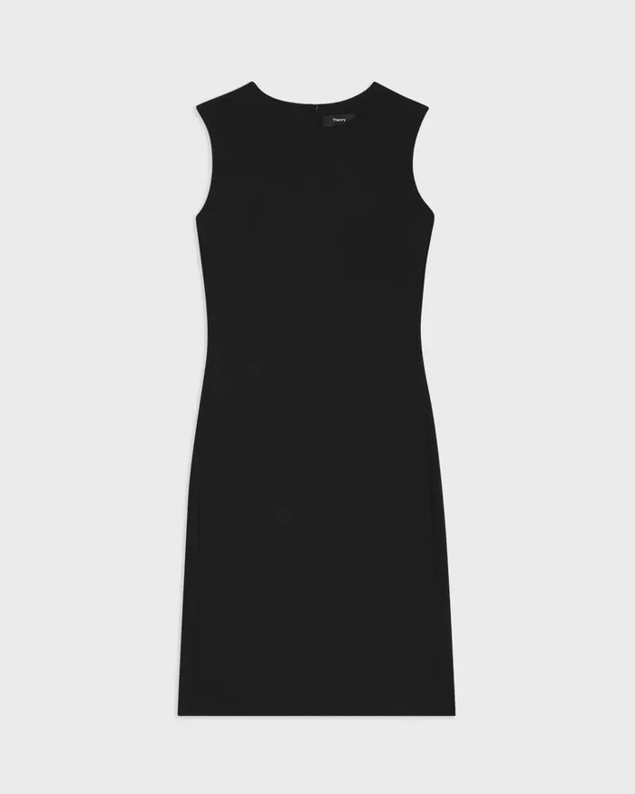 Women Theory Dresses Sleeveless Fitted Dress In Good Wool Black