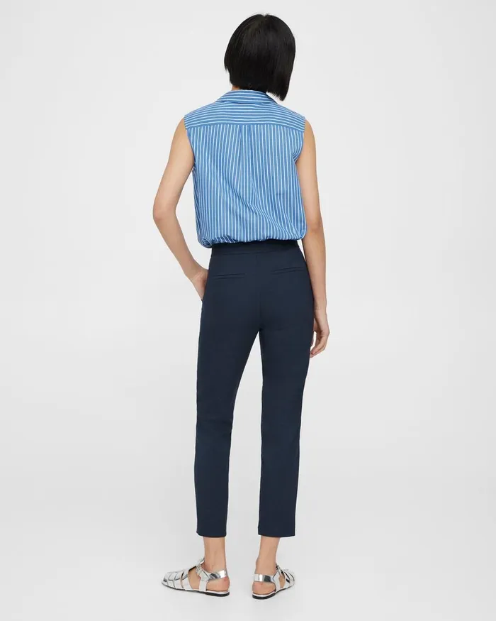 Women Theory Pants Fitted Pant In Textured Gabardine Baltic