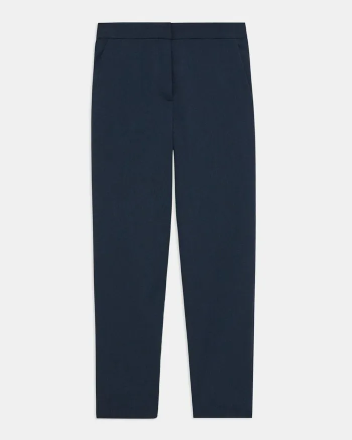 Women Theory Pants Fitted Pant In Textured Gabardine Baltic