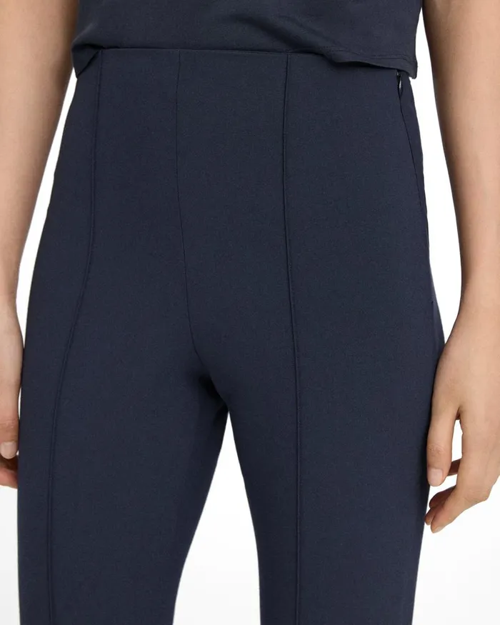 Women Theory Pants Pintucked Slim Pant In Stretch Cotton Nocturne Navy