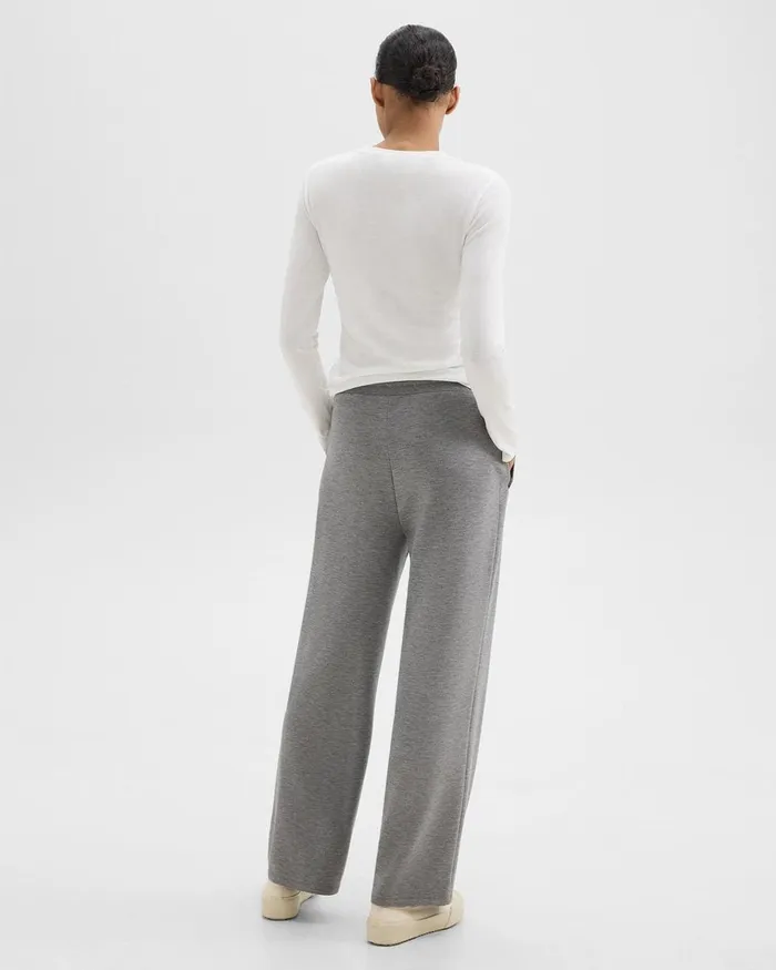 Women Theory Pants Track Pant In DoubleKnit Jersey Grey Meloat Mel