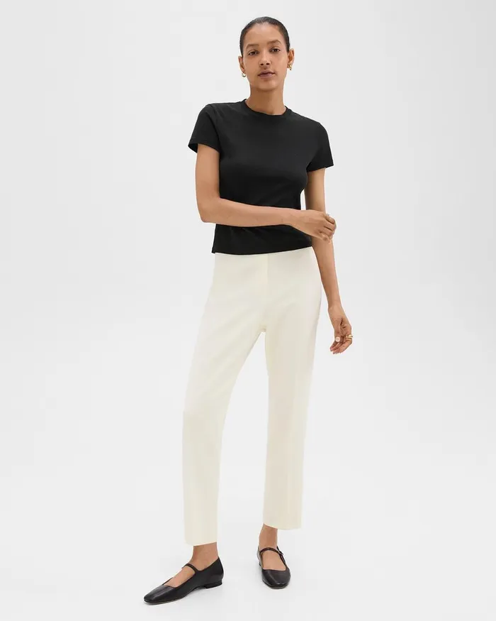 Women Theory Pants Treeca PullOn Pant In Admiral Crepe Rice