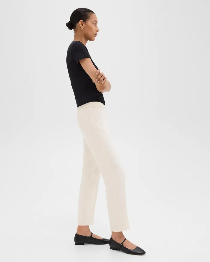 Women Theory Pants Treeca PullOn Pant In Admiral Crepe Rice
