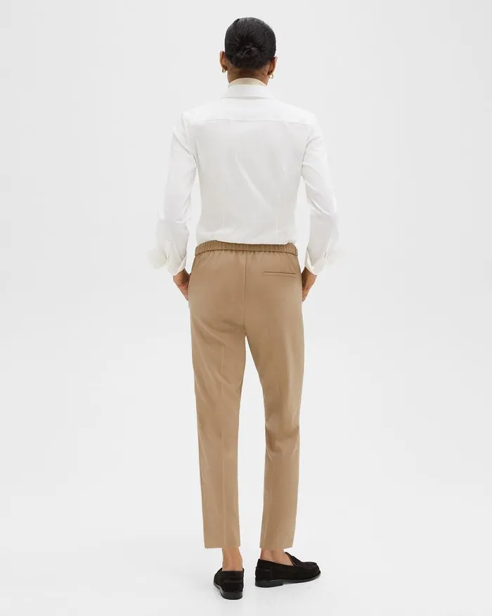 Women Theory Pants Treeca PullOn Pant In Sleek Flannel New Camel