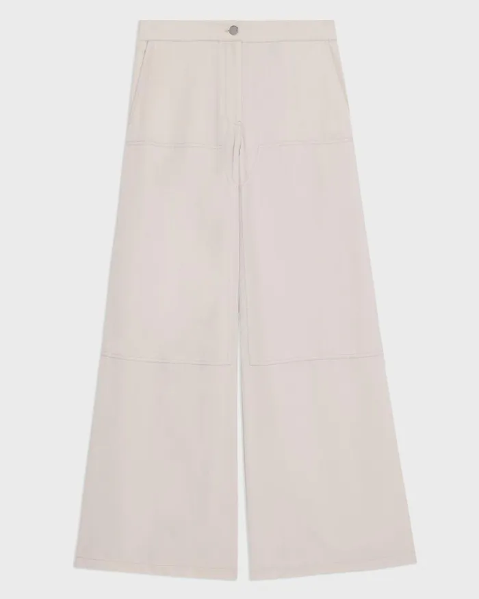Women Theory Pants WideLeg Carpenter Pant In Fluid Twill New Sand