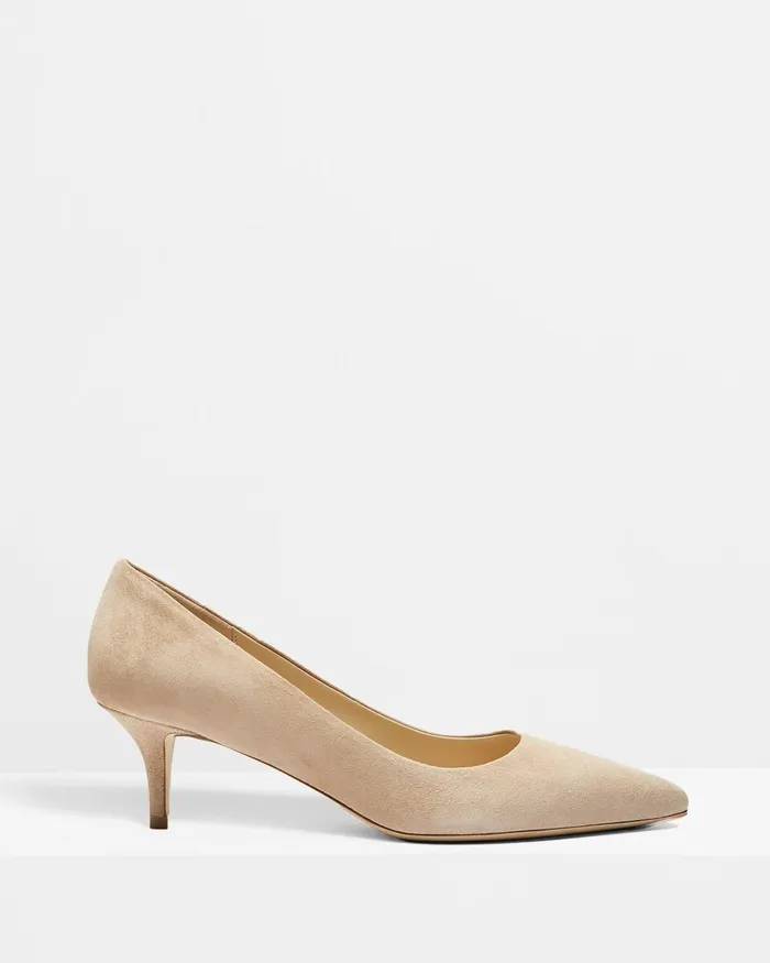 Women Theory Shoes City 55 Pump In Suede Beige Clay