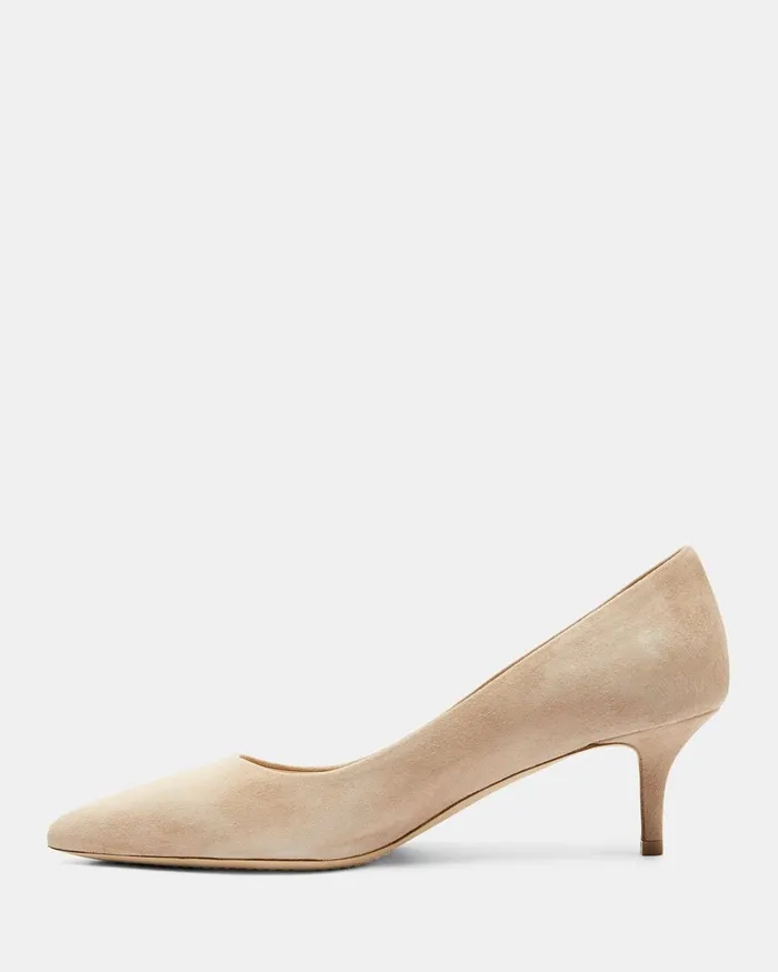 Women Theory Shoes City 55 Pump In Suede Beige Clay