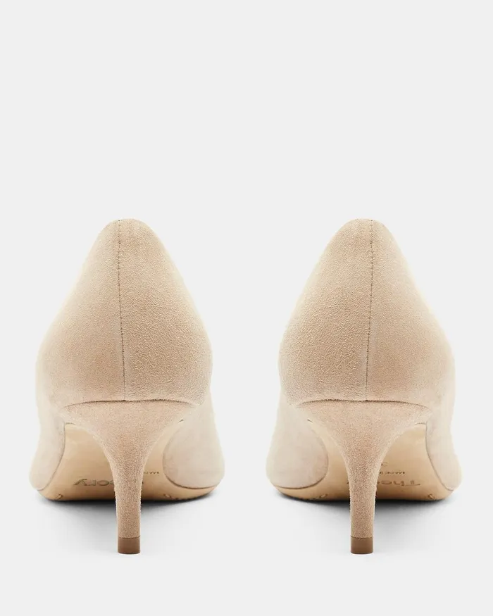 Women Theory Shoes City 55 Pump In Suede Beige Clay