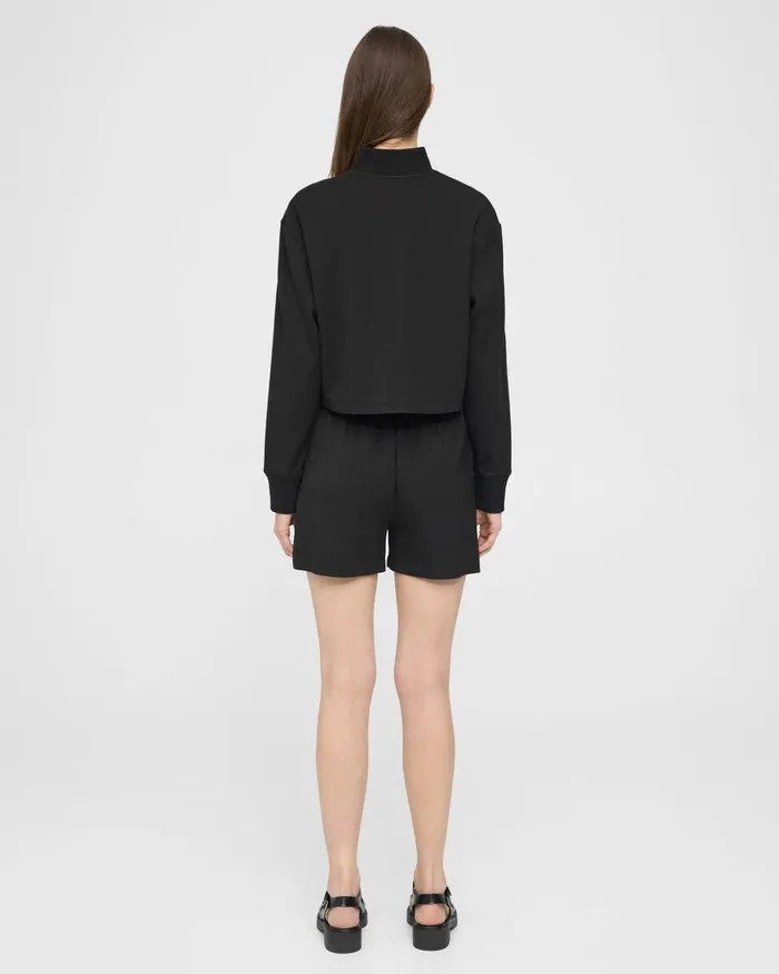Women Theory Shorts Mini PullOn Short In DoubleKnit Jersey Black
