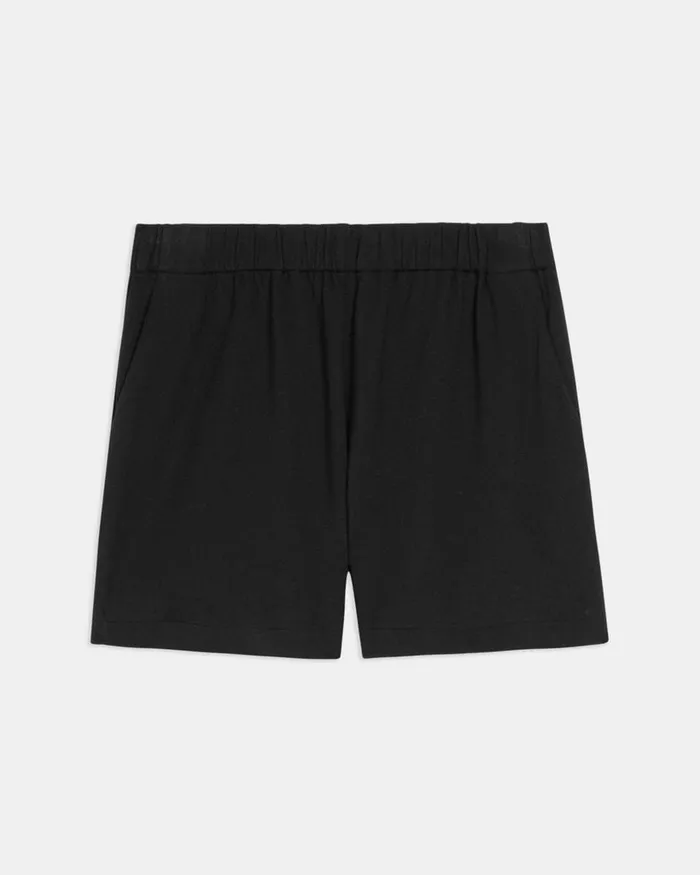 Women Theory Shorts Mini PullOn Short In DoubleKnit Jersey Black