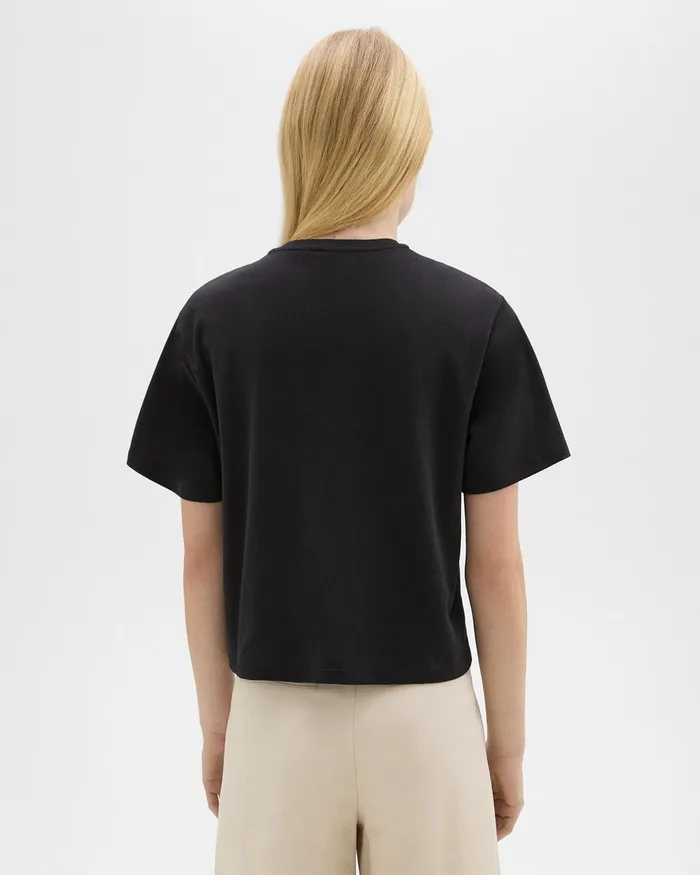 Women Theory TShirts Tank Tops Boxy Tee In Cotton Jersey Black