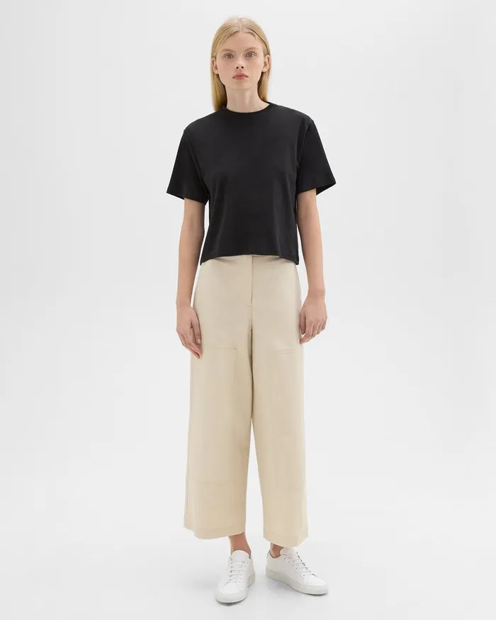 Women Theory TShirts Tank Tops Boxy Tee In Cotton Jersey Black
