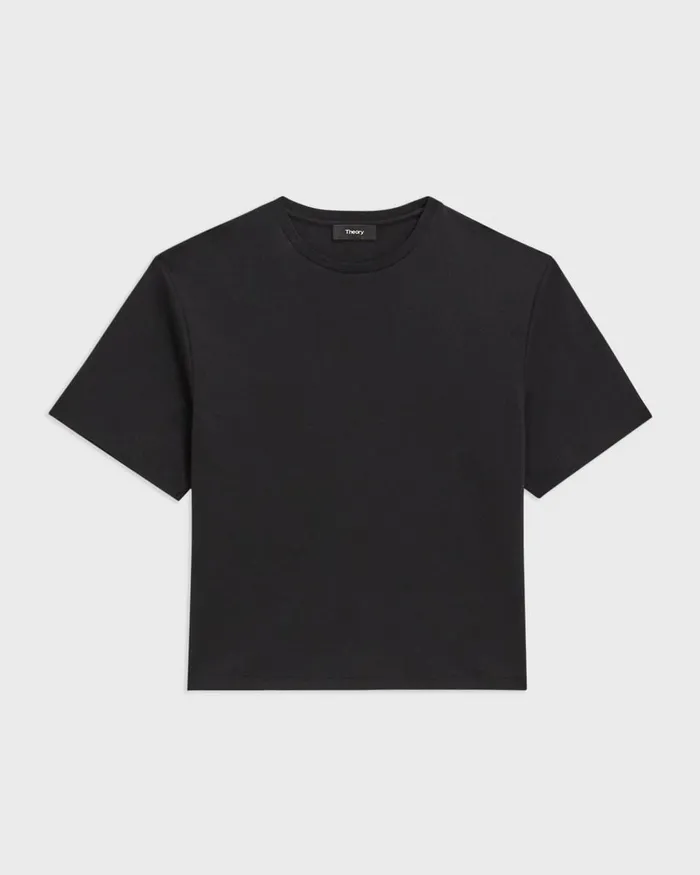 Women Theory TShirts Tank Tops Boxy Tee In Cotton Jersey Black