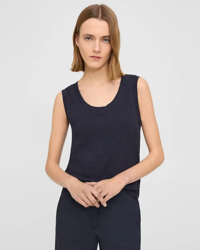 Women Theory TShirts Tank Tops Easy Tank Top In Organic Slub Cotton Concord