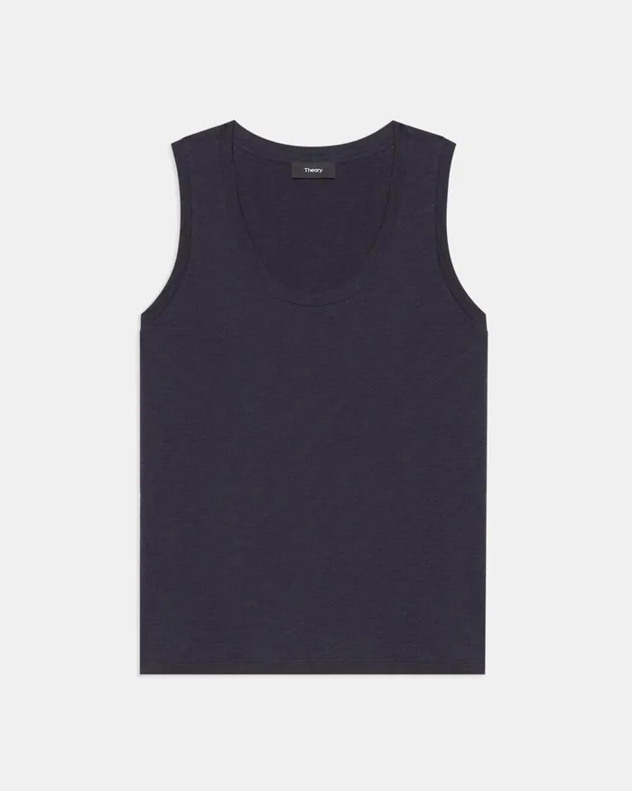 Women Theory TShirts Tank Tops Easy Tank Top In Organic Slub Cotton Concord