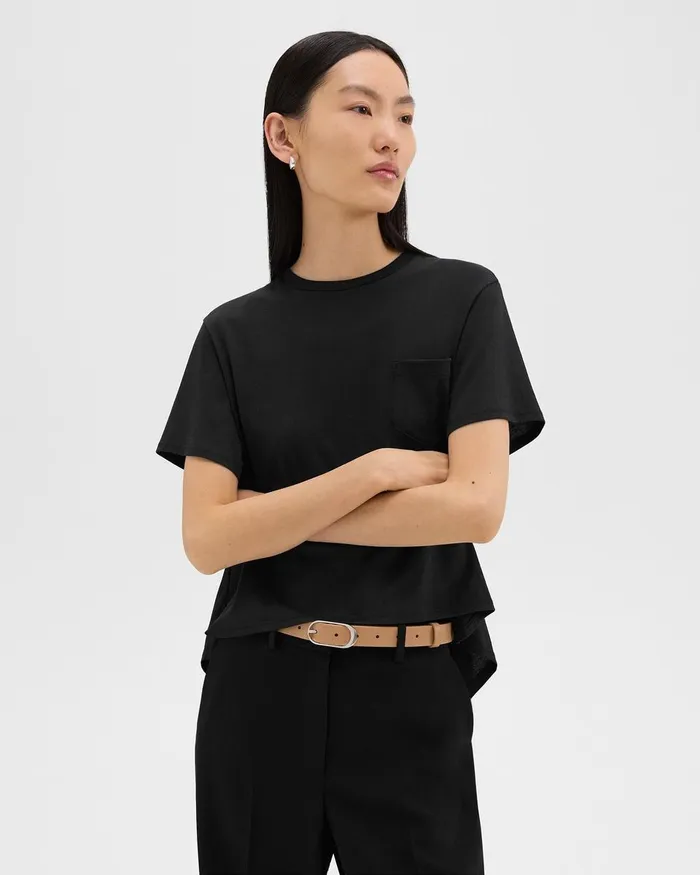 Women Theory TShirts Tank Tops Relaxed Tee In Organic Cotton Black