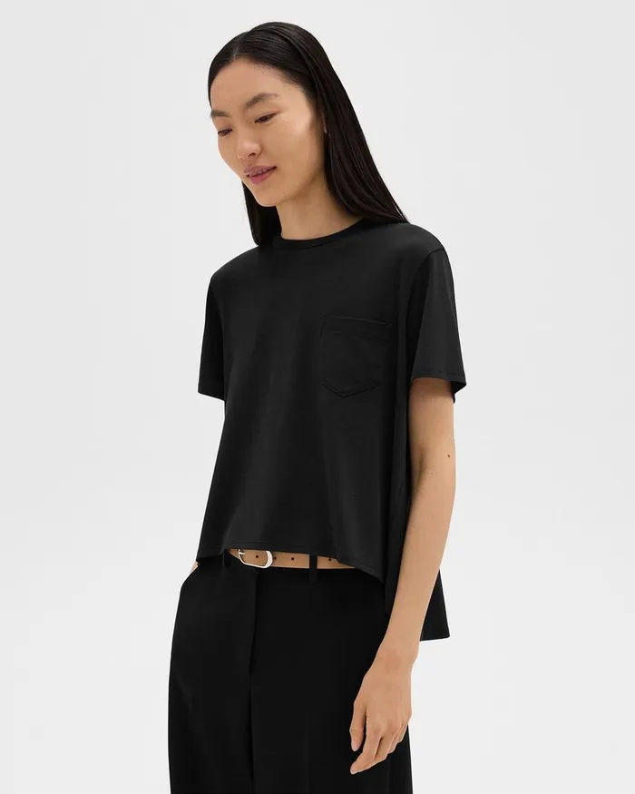 Women Theory TShirts Tank Tops Relaxed Tee In Organic Cotton Black