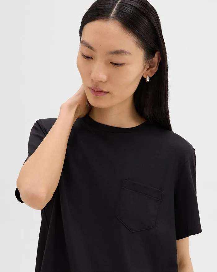 Women Theory TShirts Tank Tops Relaxed Tee In Organic Cotton Black
