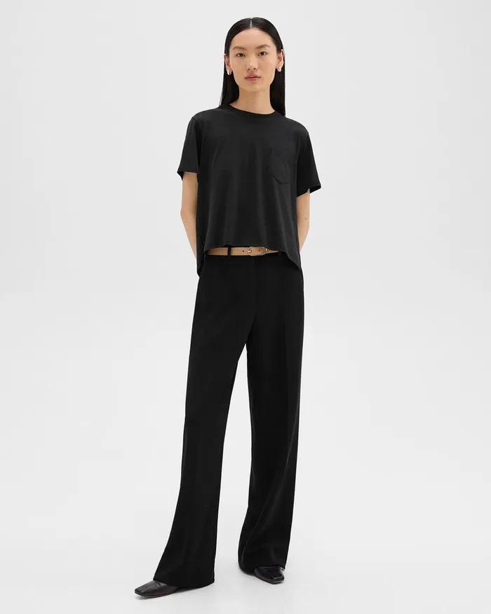 Women Theory TShirts Tank Tops Relaxed Tee In Organic Cotton Black