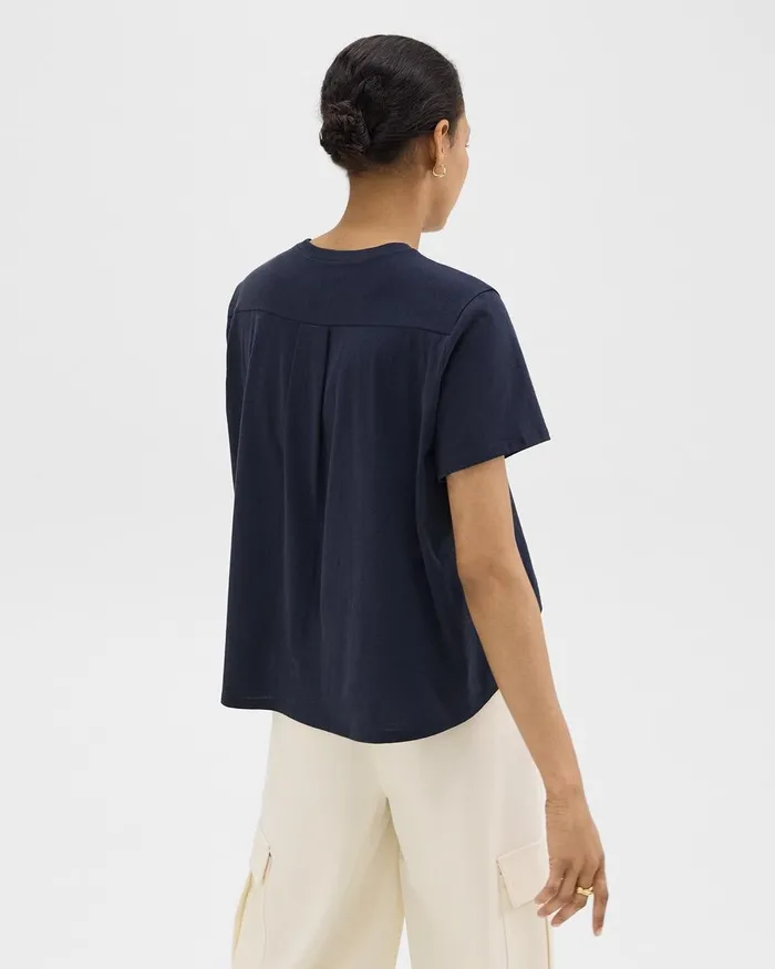 Women Theory TShirts Tank Tops Relaxed Tee In Organic Cotton Nocturne Navy