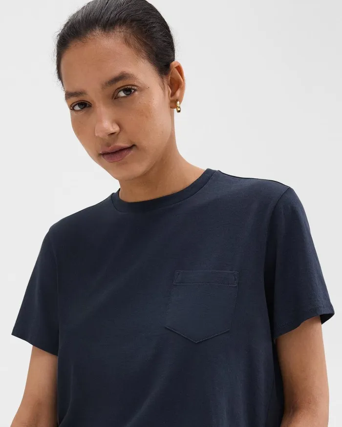 Women Theory TShirts Tank Tops Relaxed Tee In Organic Cotton Nocturne Navy