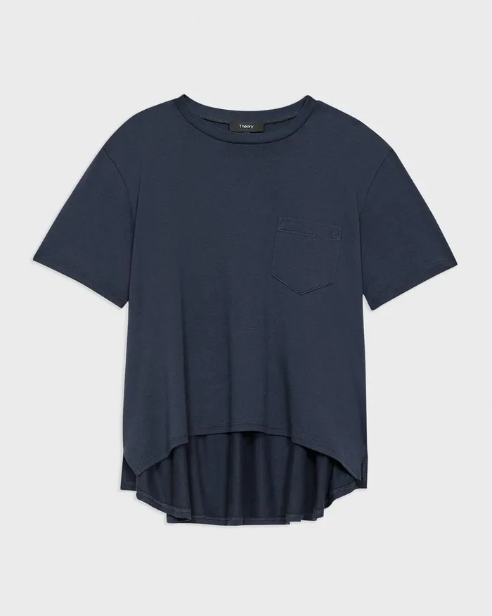 Women Theory TShirts Tank Tops Relaxed Tee In Organic Cotton Nocturne Navy