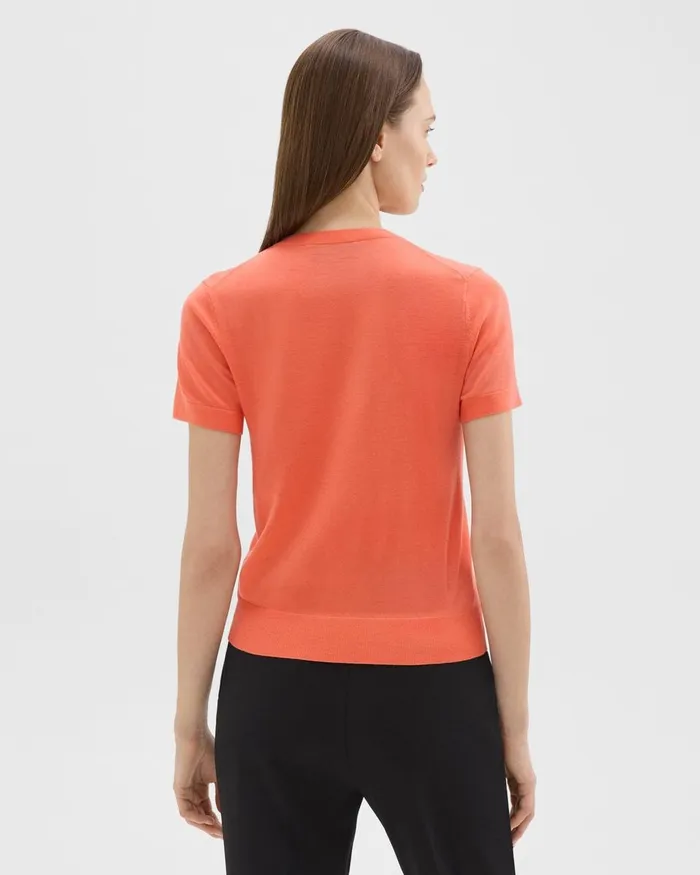 Women Theory TShirts Tank Tops Sweater Tee In Regal Wool Bright Coral