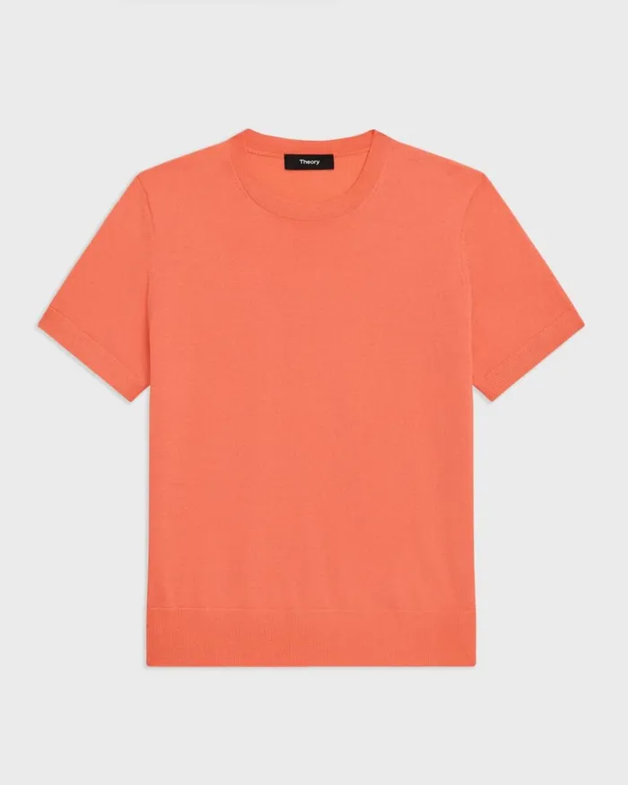 Women Theory TShirts Tank Tops Sweater Tee In Regal Wool Bright Coral