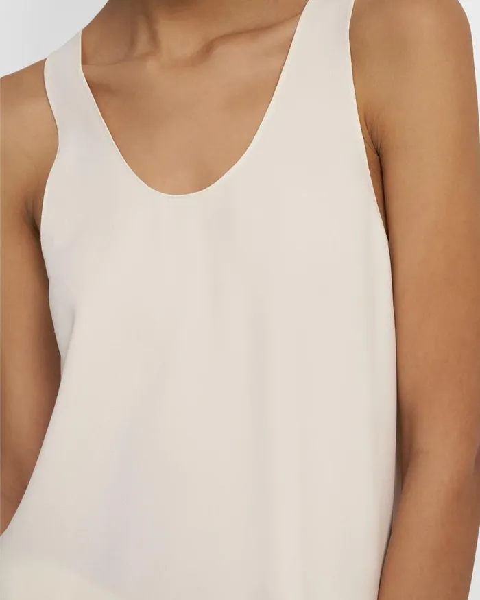 Women Theory Tops ScoopNeck Tank In Eco Rosina Crepe Cream Yellow